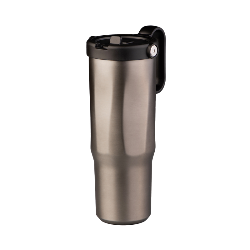 E7066 | EXPLORER Powder Coating – Versatile 900ml Recycled Stainless Steel Mug with Straw - Image 8