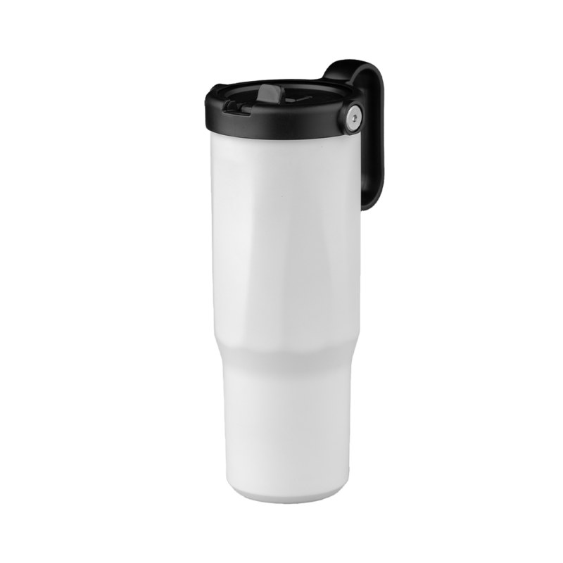 E7066 | EXPLORER Powder Coating – Versatile 900ml Recycled Stainless Steel Mug with Straw - Image 7