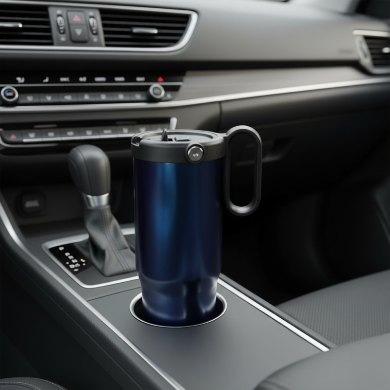 E7066 | EXPLORER Powder Coating – Versatile 900ml Recycled Stainless Steel Mug with Straw - Image 13