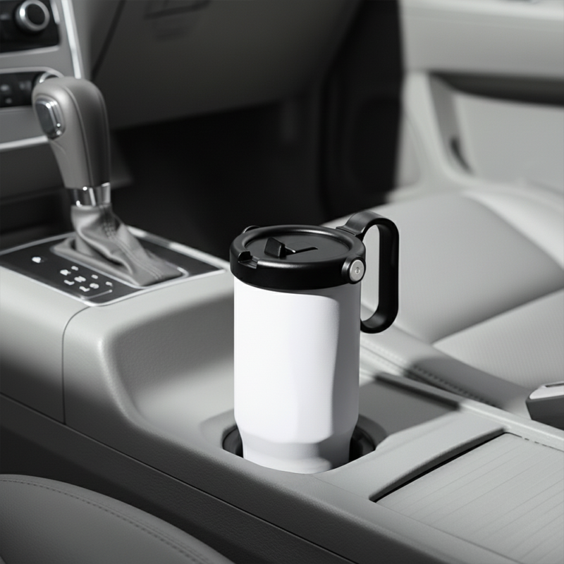 E7066 | EXPLORER Powder Coating – Versatile 900ml Recycled Stainless Steel Mug with Straw - Image 6