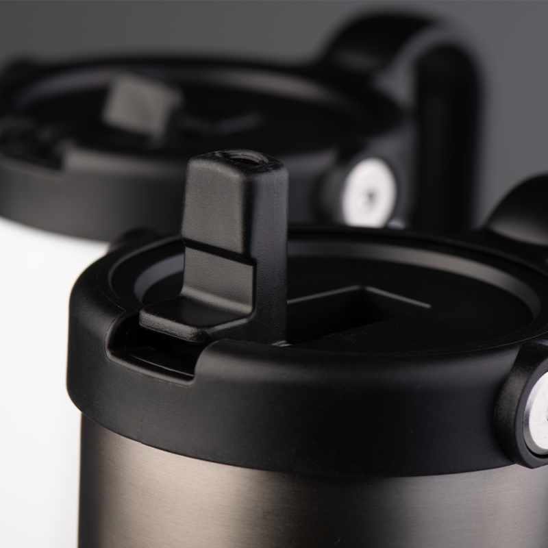 E7066 | EXPLORER Powder Coating – Versatile 900ml Recycled Stainless Steel Mug with Straw - Image 11