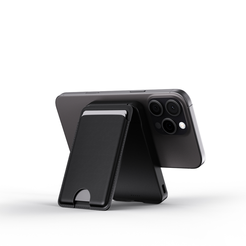 E3300 | MAGPOWER PRO | Sleek 5000mAh Wallet-Style Power Bank with 15W Wireless Charging, Built-In Cable & Phone Stand - Image 3