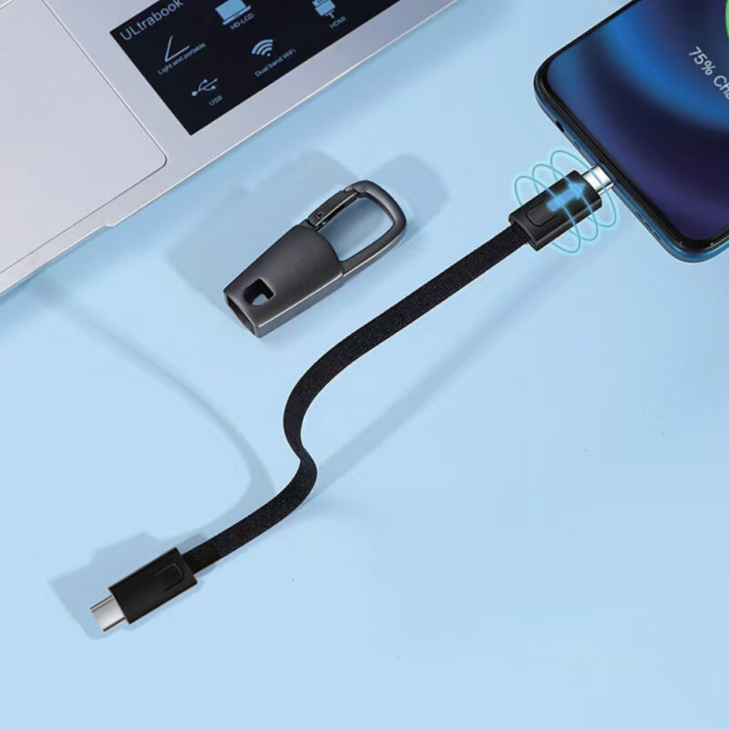 E5110 | KEYHOLE | Compact Zinc Alloy USB-C to USB-C Cable with 60W Fast Charging, Data Transfer & Stylish Keychain Design - Image 6