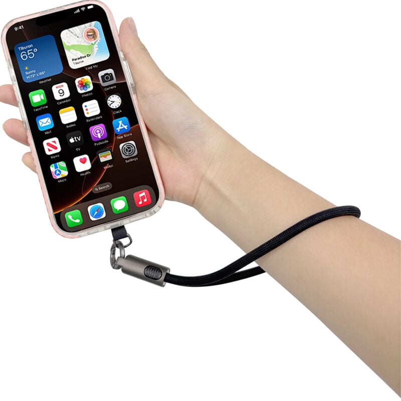 E5111 | STRAPPY | Durable USB-C to USB-C Fast Charging Cable with 60W Power & Keychain Design for Easy Portability