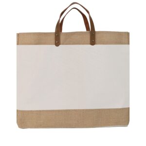 HK24 - ZAKEN - Canvas & Jute Bag with Leather Handle