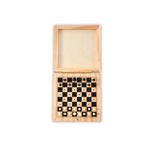 E6055 | MINICHESS GAME – Compact Wooden Chess Set with PP Pieces