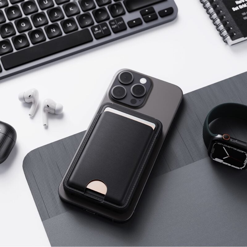 E3300 | MAGPOWER PRO | Sleek 5000mAh Wallet-Style Power Bank with 15W Wireless Charging, Built-In Cable & Phone Stand - Image 2
